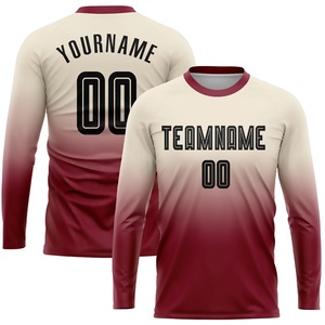 Ensemble de maillots de football sublimés prêts pour la compétition, manches longues, couleur dégradée, évacuation de l'humidité, unisexe, vêtements d'équipe pour adultes - Product Image 2