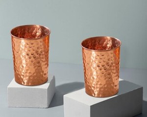 Gobelet en verre et cuivre avec boîte cadeau, tasse à eau ayurvédique, vaisselle en métal de qualité supérieure, fournisseur d'exportation en Inde - Product Image 6