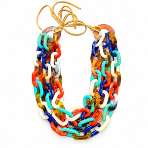 Colliers artisanaux en corne perlée, chaîne à maillons en corne naturelle, bijoux fantaisie, accessoires de mode ethniques bohèmes, vente en gros - Product Image 1