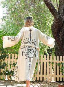 Nuevo Vestido Kimono Blanco Bordado 2026 para Mujer, Túnica Holgada Musulmana de Manga Larga, Kaftán, El Mejor Vestido de Todos los Tiempos - Product Image 4