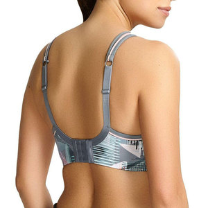 FITME SPORTS Women's Sports Bra Urban Print Gray Straps Backless Design Spandex/Nylon Medium Support Quick Dry for Yoga Workout - Product Image 3