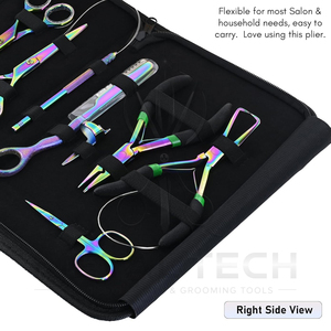 Rainbow Titanium Shade Premium Quality Travel Case Hair Extension <b>Tools</b> Loop Needle Hair Clips For Beauty Salon Hair Care - Product Image 4