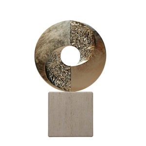 Sculpture en métal de qualité supérieure, finition argentée, design en boucle, décoration d'intérieur, art de table, sculpture décorative à prix abordable - Product Image 3