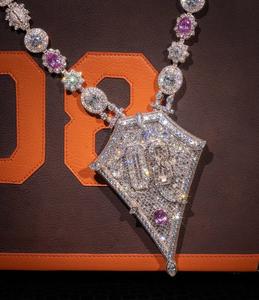 Colgante Personalizado con Número de Moissanita Iced Out, Pasa Prueba de Diamante, Estilo Hip Hop, Colgante con Letra Inicial de Diamante VVS, Joyería - Product Image 2