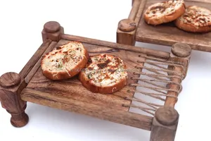 <b>Vintage</b> Rustic Natural Mango Wood Tray Unique Brown Serving Tray for Home Storage Tableware and Living Room - Product Image 4