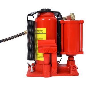 Martinetto idraulico pneumatico a bottiglia da 12 tonnellate/24000 libbre con intervallo di sollevamento di 9,8-19,3 pollici, interamente saldato, con maniglia manuale e pompa ad aria per auto - Product Image 6