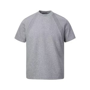 เสื้อยืดคอกลมผ้าคอตตอนผสมสแปนเด็กซ์คุณภาพสูง 280 กรัม สำหรับผู้ชาย ไซส์ใหญ่  ชุดลำลองผู้ชาย เสื้อยืดเรียบง่าย - Product Image 4