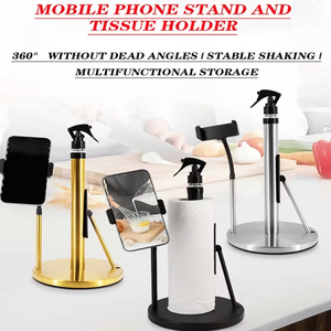 Supporto per Telefono Cellulare 3 in 1 in Acciaio Inossidabile, Braccio Pieghevole Regolabile a 360 Gradi, Supporto per Rotolo di Carta Igienica, Istruzioni in 2 Minuti - Product Image 6