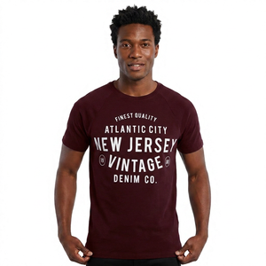 T-shirt blanc à manches courtes pour homme avec imprimé Atlantic City New Jersey Vintage Denim Co., coupe classique, col rond, jersey de coton - Product Image 2