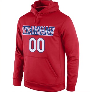 Sweat-shirt à capuche sport personnalisé blanc-bleu roi, imprimé 3D en relief, épais, pour homme, vente en gros, collection printemps - Product Image 5