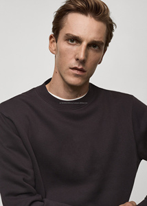 Sudadera con capucha de algodón pesado para hombre, Sudadera de cuello redondo de gran tamaño con logotipo bordado personalizado, patrón sólido, impresión Digital de invierno - Product Image 5