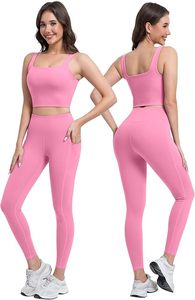 Top Trending Bnice Solid <b>Lace</b> Women's Yoga Leggings 2-Piece Set High Waist Seamed Breathable Spandex/Nylon Butt Lift Fitness - Product Image 3