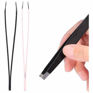 Stainless Steel Slanted Tip Eyebrow Tweezers Reusable Makeup Hair <b>Removal</b> Shaping <b>Tool</b> for Home Salon - Product Image 2