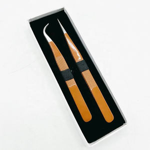 Outil d'extension de cils, pince à épiler en acier inoxydable, pince à cils pour les techniciennes de beauté professionnelles, pince à cils - Product Image 1