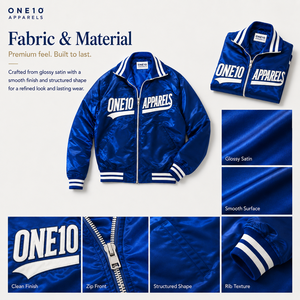 Chaqueta Varsity de Lana para Hombre con Logotipo Personalizado, Azul Satinado, con Estampado de Letras en la Parte Delantera, Cuello Camisero, Estilo Preppy, Bloques de Color - Product Image 6