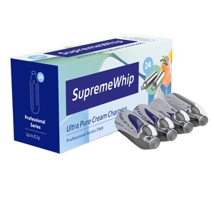 Fabricante de experiencia que vende herramienta de decoración de pasteles ampliamente utilizada, paquete de 24 8,2g, cargador de crema batida SupremeWhip a la venta - Product Image 1