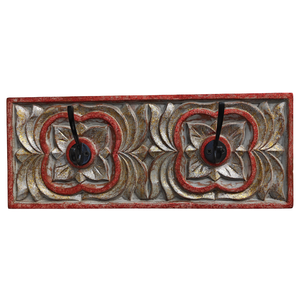 Decoración de Pared de Madera Tallada Smart Art, 2 Ganchos, Porta Llaves de Pared, Perchero de Pared para Ropa, Estantes de Almacenamiento de Pared de Madera Sintética - Product Image 1