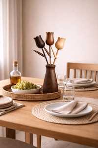 Tulipanes de Madera Hechos a Mano con Jarrón, Tallos Ajustables, Difusor de Aromaterapia, Decoración Minimalista para el Hogar - Product Image 6