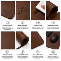 Tapis de bureau en cuir pleine fleur de qualité supérieure, extra large, imperméable, non toxique, antidérapant, pour le bureau et la direction