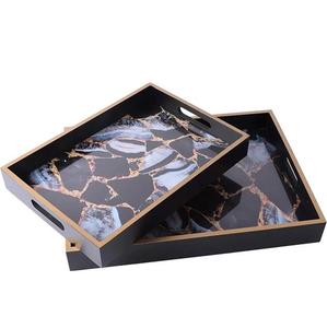 ถาดเสิร์ฟไม้ MDF รูปทรงสี่เหลี่ยมพิมพ์ลาย ถาดเสิร์ฟไม้สำหรับใช้ในบ้าน ราคาถูก ถาดอาหารขายส่ง - Product Image 1
