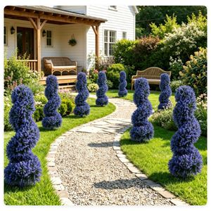 Set di 2 Alberi Artificiali Realistici in PE per Decorazione Interna ed Esterna di Casa e Giardino - Product Image 4