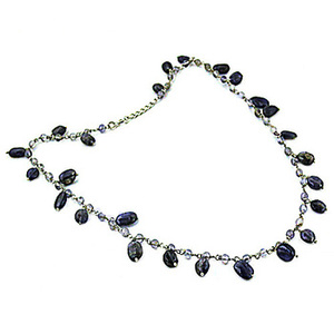 Collier en cristal naturel d'iolite brute en argent sterling 92.5 Long fait à la main beau cristal fabrication en gros - Product Image 3
