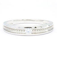 Meilleures ventes, bagues de mariage en or blanc 18 carats avec diamants 100% naturels, design classique et populaire, ensemble pour couple, coupe brillante 0,08 ct, sur mesure