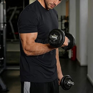 T-shirts en maille performants pour hommes, légers, respirants, en spandex/polyester, pour la course à pied, l'entraînement, la gym, la remise en forme - Product Image 6