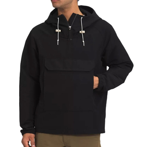 Men's Black Quarter Zip Stand Collar Quick Dry Windbreaker <b>Jacket</b> Casual Sporty Polyester/Cotton Outerwear Winter Wear - Product Image 3