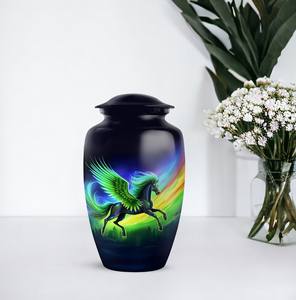 Urnes funéraires décoratives pour cendres d'hommes adultes, style américain et européen, écologiques et durables, 10 pouces, motif licorne - Product Image 2