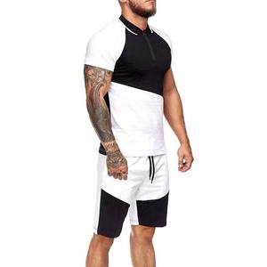 Ensemble décontracté pour hommes : T-shirt à manches courtes en coton et short, ensemble de survêtement uni, vêtements de marque pour hommes, ensemble 2 pièces - Product Image 4