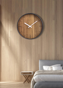 นาฬิกาแขวนผนังไม้วอลนัทขนาด 12 นิ้ว นาฬิกาไม้กลไกแบบกำหนดเอง - Product Image 3