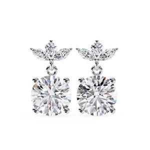 Pendientes Colgantes de Oro Amarillo de 14K con Diamante Cultivado en Laboratorio de 2ct, Elegantes para Novia, Boda, Fiesta, Regalo para Mujer - Product Image 3