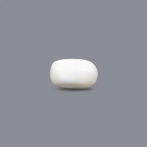Natural White Coral Loose Gemstone 3.25 Carat Oval Cabochon Faceted Cut Color Change 3mm Certified Wholesale - Product Image 1