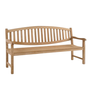 Banco de Jardín Clásico de Teca con Diseño para Exteriores, Respaldo Curvo de Listones y Capacidad Resistente para 3-4 Personas - Product Image 2