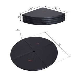 Portable 2'T X 5"W Foldable <b>Dance</b> <b>Pole</b> Crash Mat Lightweight Black for Round <b>Pole</b> <b>Dance</b> - Product Image 2