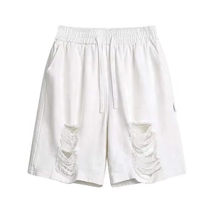 ผู้ผลิตเสื้อผ้าสตรีทแวร์ กางเกงขาสั้นผ้าฝ้ายวินเทจแบบทำสีซีดสำหรับผู้ชาย - Product Image 1