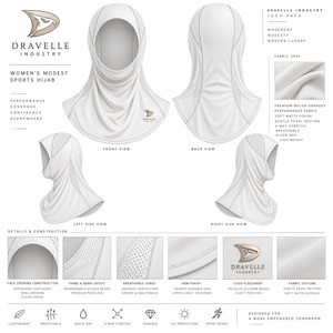 Running Gym Athletic <b>Sports</b> <b>Hijab</b> Breathable Nylon Spandex UV Protection Modest Headscarf Wholesale - Product Image 5
