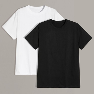 Camiseta cómoda de manga corta con cuello redondo 100% algodón para hombre - Product Image 2