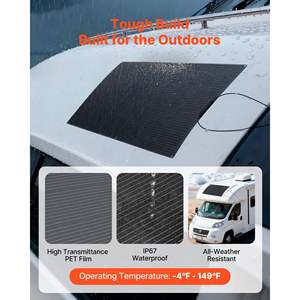 Panneau solaire monocristallin flexible 200W semi-flexible, efficacité 21,9%, sortie MC4, étanche IP67 pour bateau, camping-car, voiture, cabine - Product Image 5