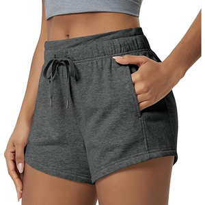 Shorts de sport pour femmes de qualité supérieure avec poches, en coton French Terry, avec cordon de serrage, pour l'été, décontractés, pour la détente - Product Image 6