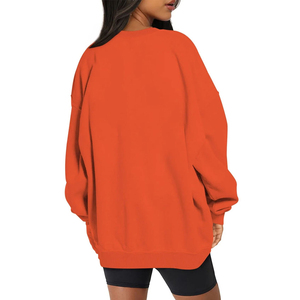 Premium Quality Women's Winter Knitted Oversized <b>Drop</b> Shoulder Sweatshirts Custom Logo Solid Color Women's Sweatshirt - Product Image 2