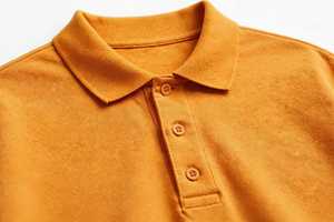 Polo à manches courtes pour homme, coupe ample, couleur orange unie, boutons, haut décontracté avec logo imprimé sur la poitrine, 100% coton, 220 grammes - Product Image 5