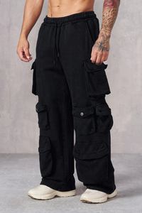 Pantalon de jogging ample pour homme en molleton épais style vintage OEM avec cordon de serrage à la taille - Product Image 2