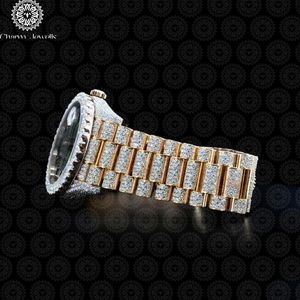 Montre de luxe pour homme Charm Jewels en acier inoxydable, cadran de 40 mm, verre saphir, mouvement mécanique analogique, résistante à l'eau - Product Image 2