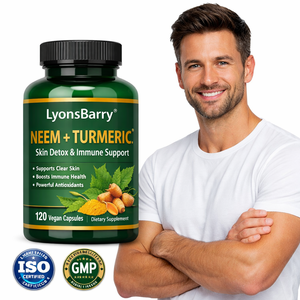 Cápsulas de Neem + Cúrcuma para Aclarar la Piel, Tratamiento para el Acné, Desintoxicación Cutánea, Apoyo Inmunológico, Uso en Adultos, Marca Privada OEM - Product Image 2