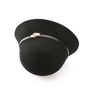 Fashion Faux Leather Strip Decoration Block Fedora Hats Shape Wool Hat for Women Men - Product Image 5