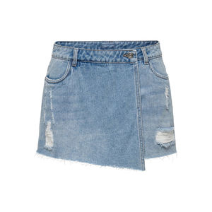 Novedad de Verano: Shorts Vaqueros Asimétricos Unisex de Alta Calidad en Azul Claro, Transpirables, con Tela Encerada, Estilo Falda - Product Image 2