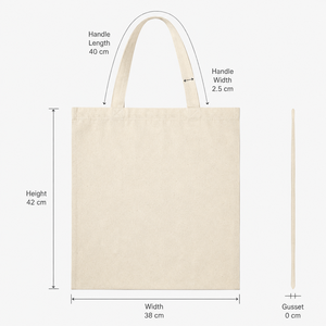 กระเป๋าผ้าฝ้ายธรรมชาติ 140 GSM 38x42 ซม. แบบแบน ใช้ซ้ำได้ กระเป๋าช้อปปิ้งสำหรับโปรโมชั่น สกรีนโลโก้ได้ ขายส่ง รับผลิต OEM แบรนด์ส่วนตัว ผู้ส่งออก - Product Image 3