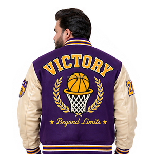 Men's <b>Red</b> <b>Wool</b> Quilted Varsity Jacket Leather Sleeve Regular Fit Solid Color Button Closure Casual Style Custom LOGO - Product Image 5